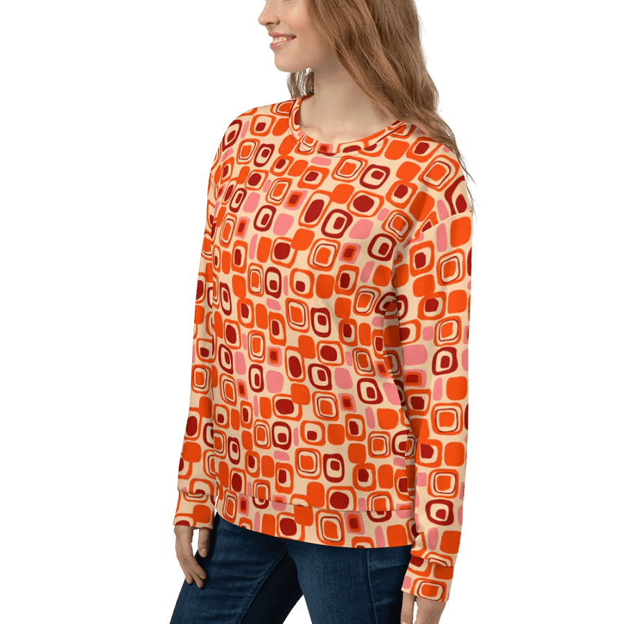 Mid-Century Pattern Orange Sweatshirt product image (5)