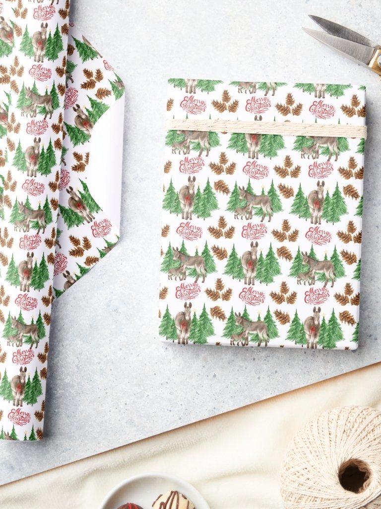 Beautiful Donkeys Christmas Gift Wrapping Paper product image (3)