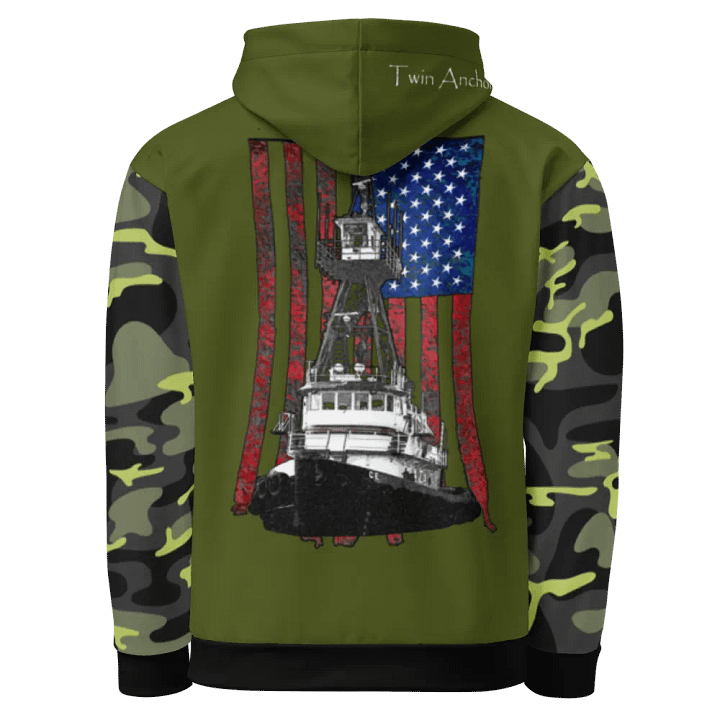 Camouflage & Green Tug CE & CE Flage Hoodie product image (1)