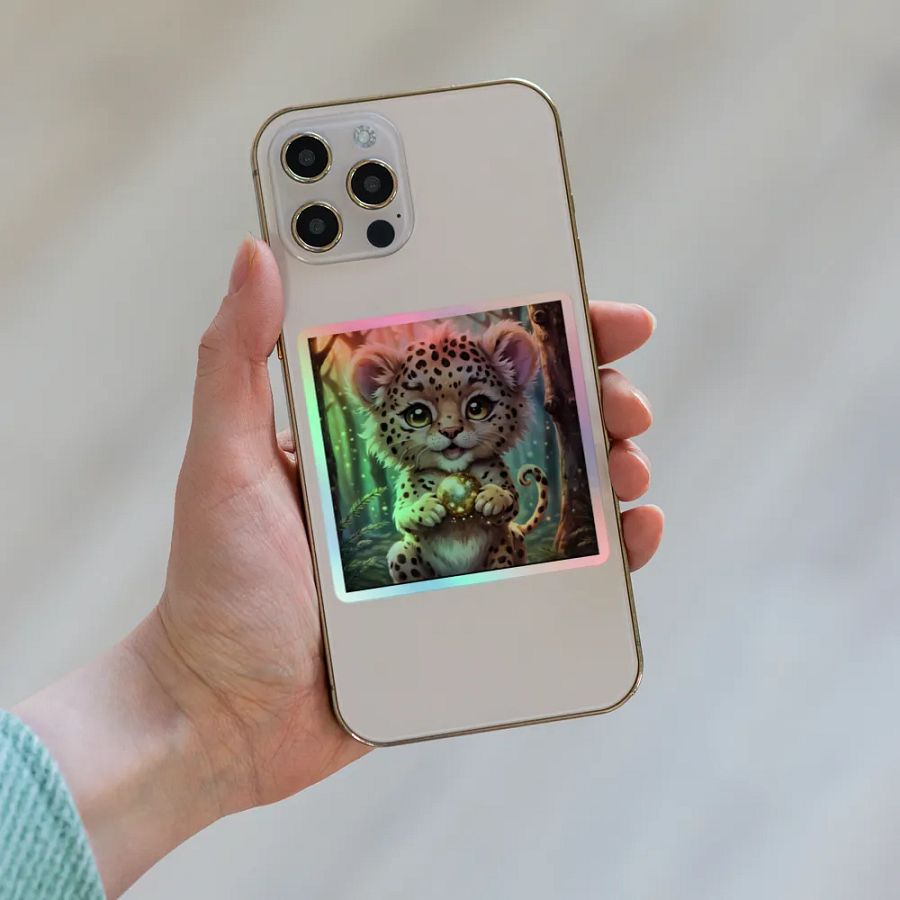 Enchanting Leopard Holographic Sticker Sheet product image (8)