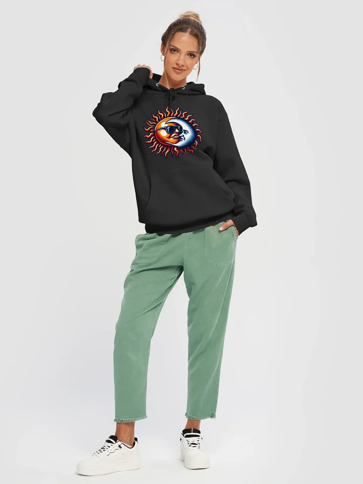 🌞 Sun and Moon Retro Fusion Pullover Hoodie – Cool Cosmic Design with Shades | Groovy Celestial Yin-Yang Style product image (8)