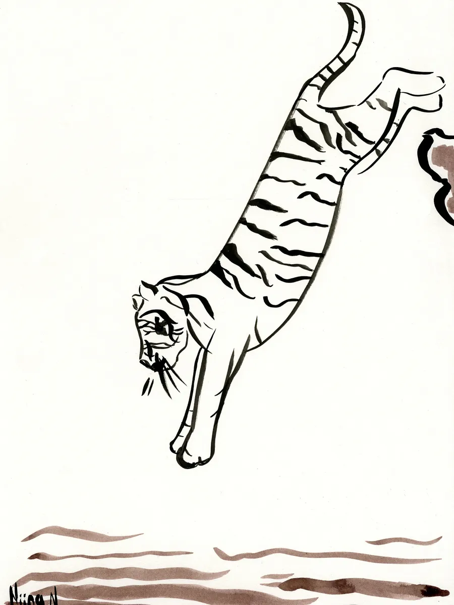 Jumping Tiger Original Painting product image (1)