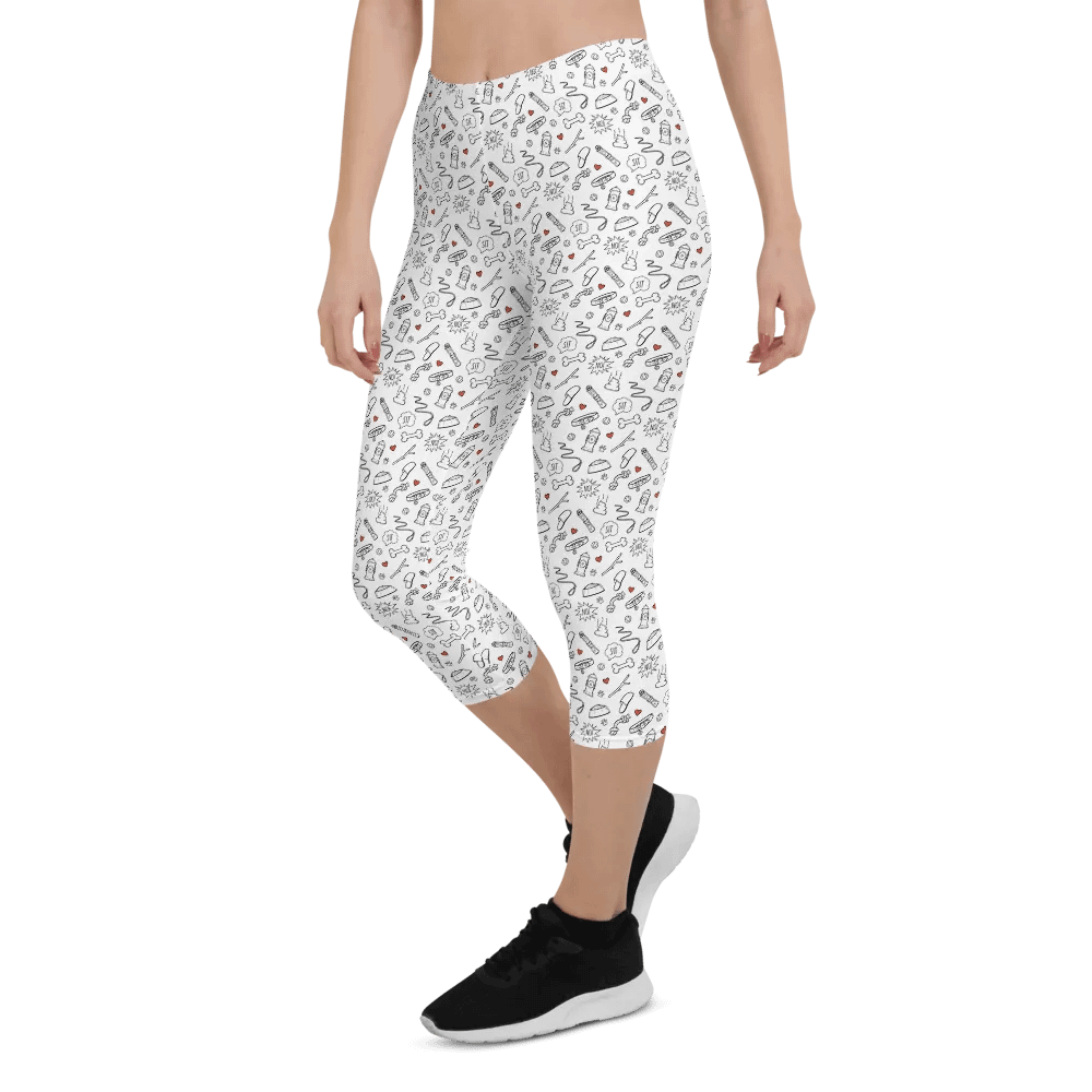 Best Friend Doodle Art Capri Leggings - Red product image (6)