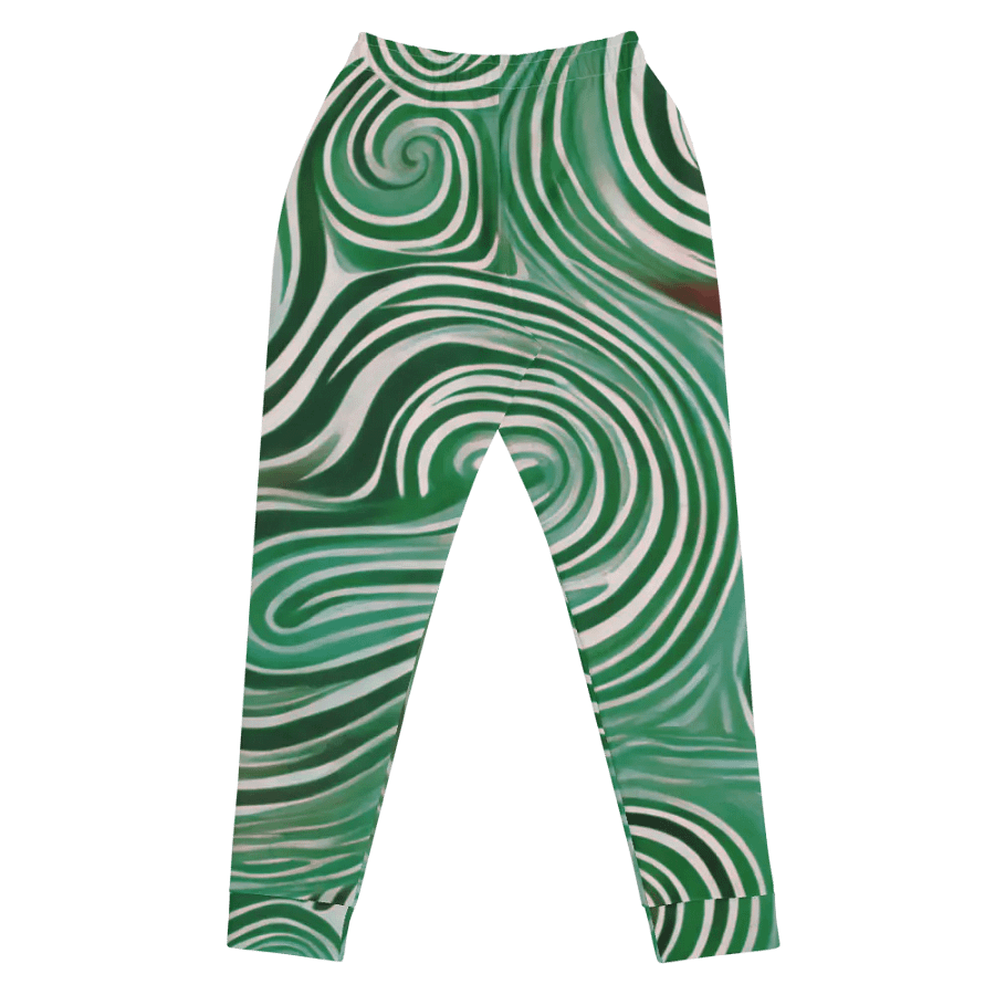 Funky Cool Green Liquid Tie-Dye Women's Joggers product image (9)