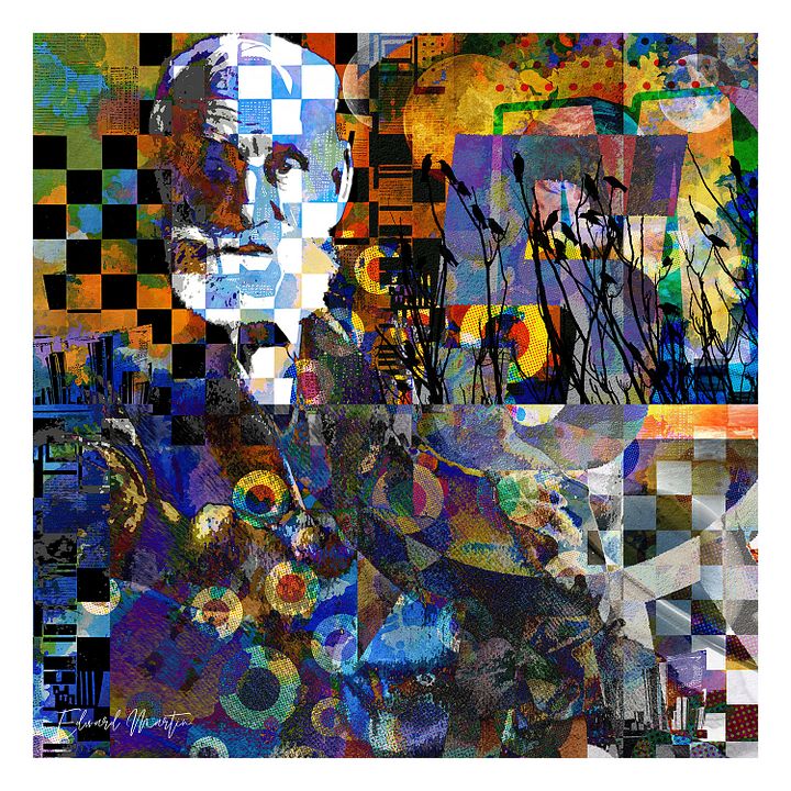 'The Mentor' by Edward Martin: Mixed Media Collage Print product image (1)