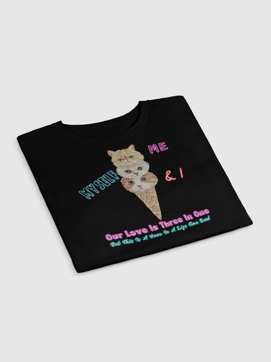 Cute Cat Ice Cream Tee, Me, Myself & I Shirt, Funny Cat Lover Crop Top, Our Love Story Tee, Adventurous Paw Print Shirt product image (8)