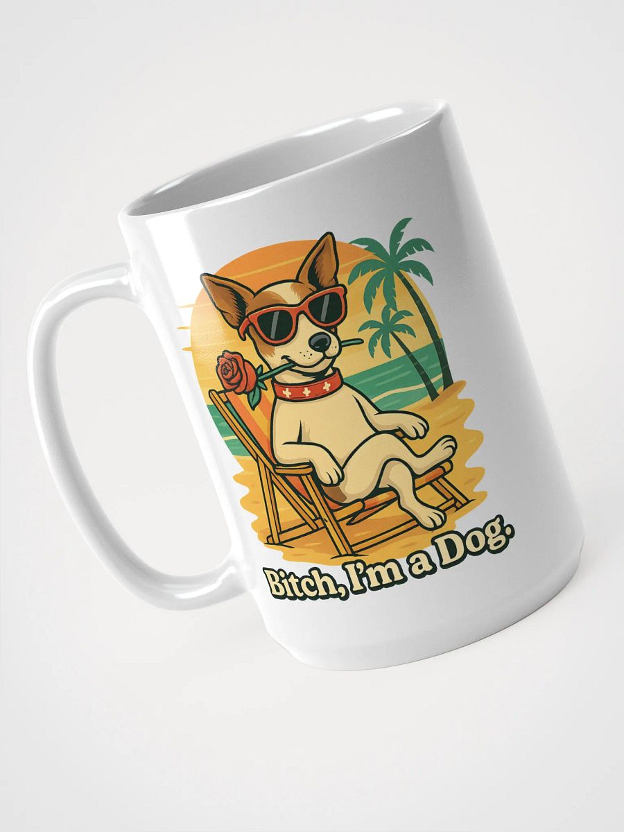 Beach Bum Dog White Glossy Mug product image (3)