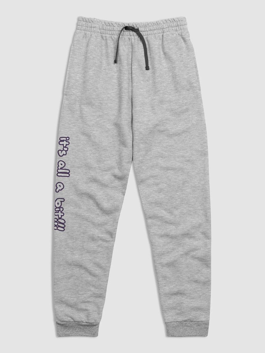 “It’s all a bit!!!” (long lined design, #432A54) unisex joggers product image (1)