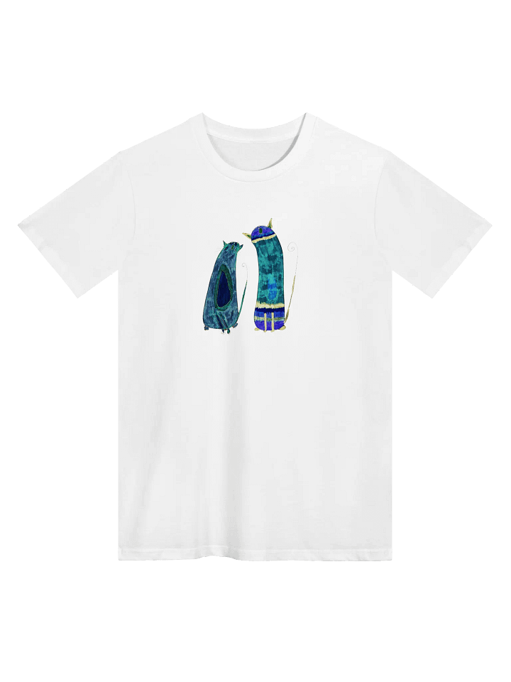 Abstract Green and Blue Singing Cats T-Shirt product image (1)