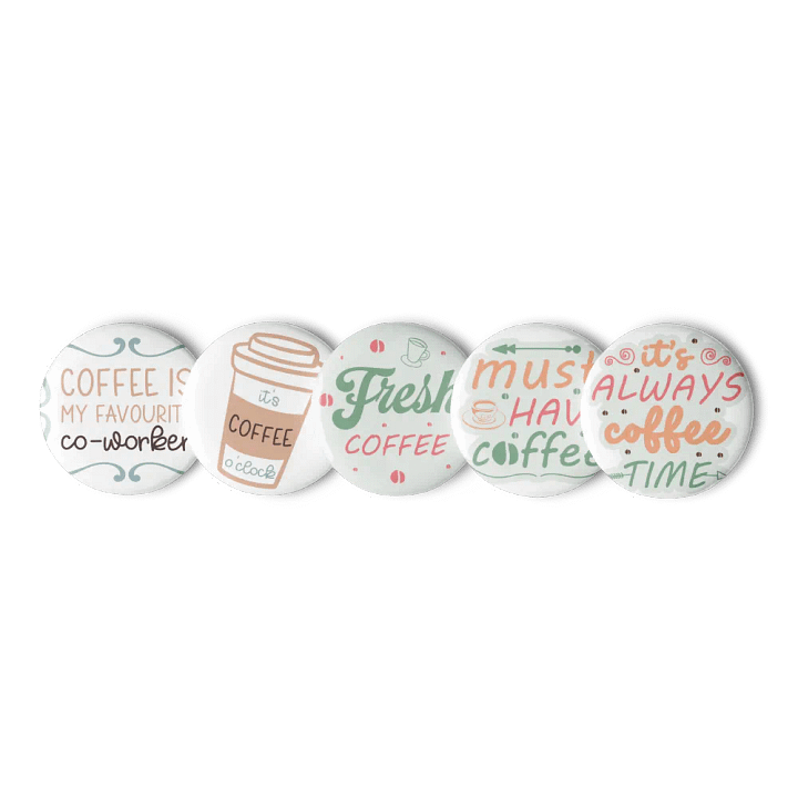 Coffee Lover's Pin Button Set product image (3)