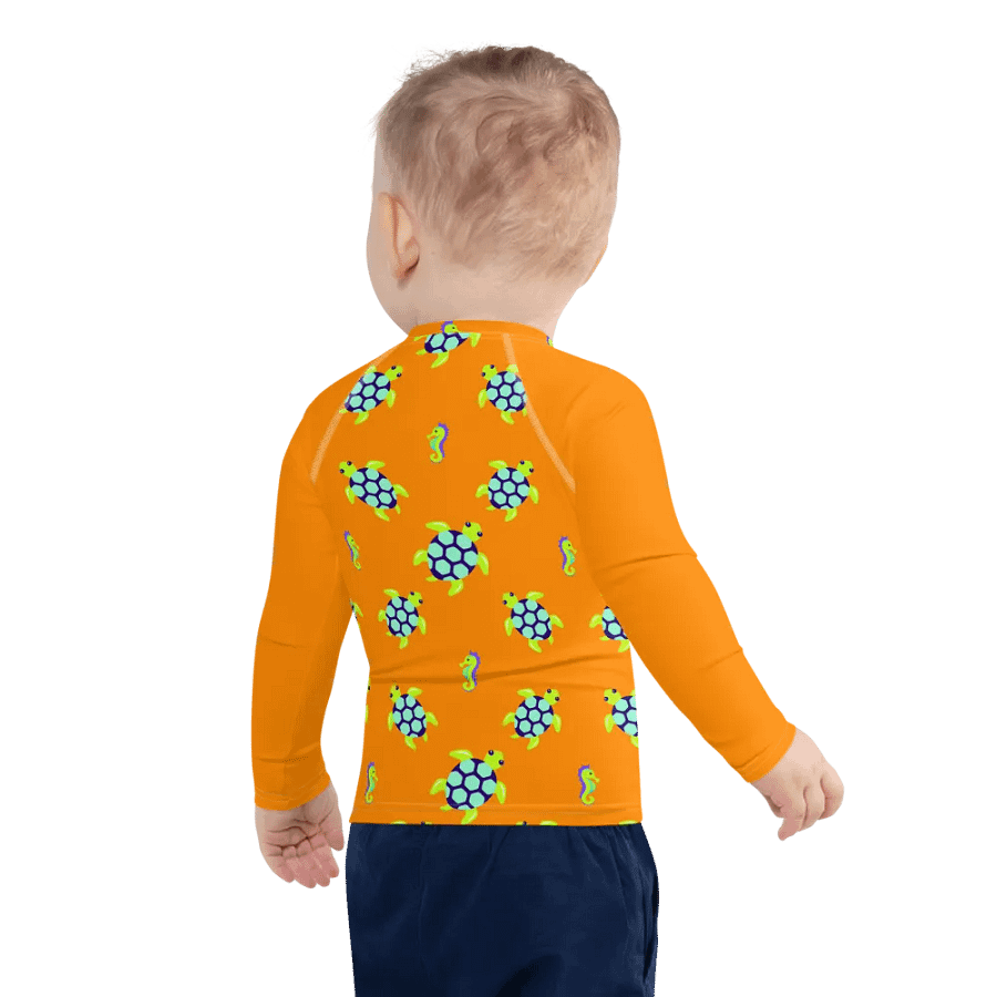 Neon Turtle Paradise Kids Rash Guard product image (1)