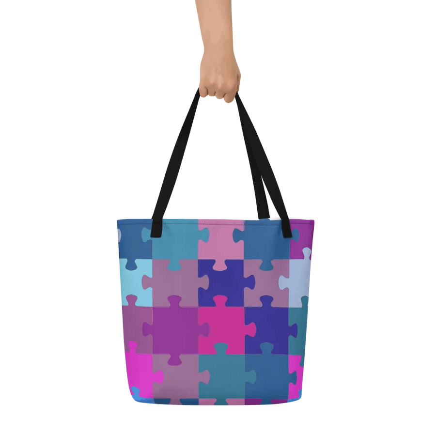 Vibrant Puzzle Pieces All-Over Tote Bag product image (6)