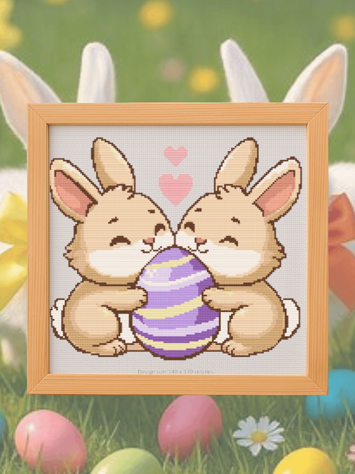 Easter Bunny Duo Cross Stitch Pattern product image (1)