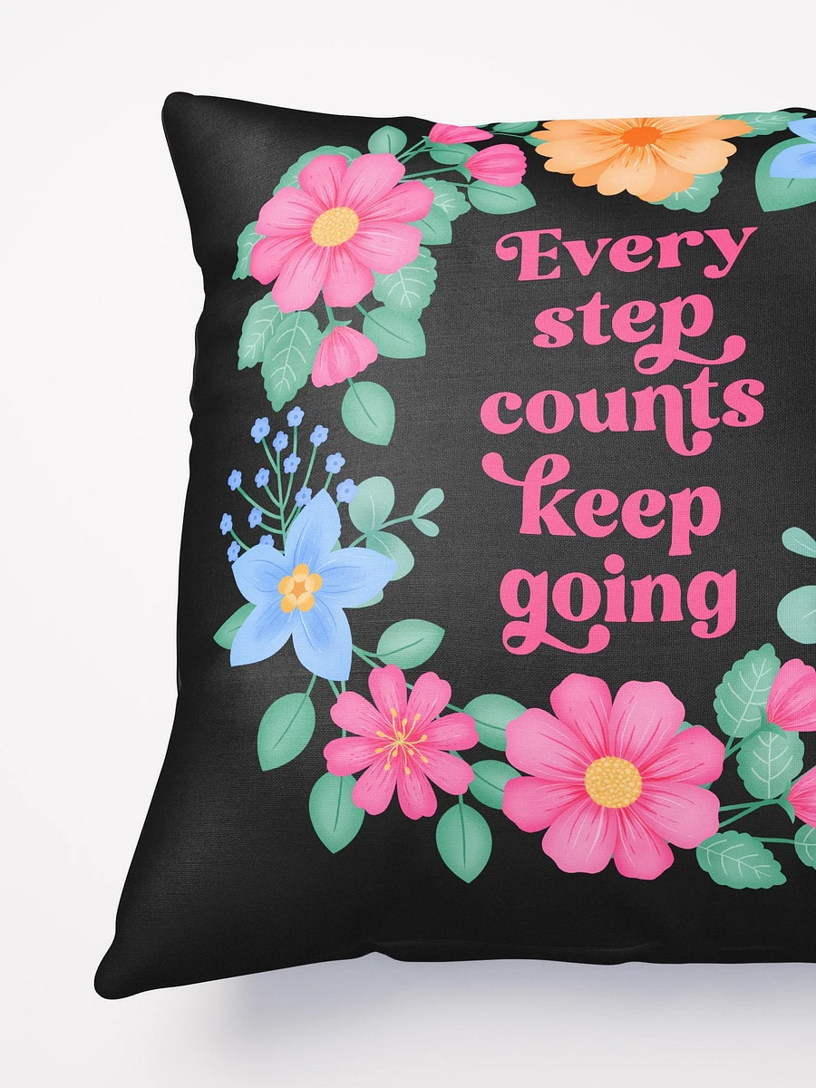 Every step counts keep going - Motivational Pillow Black product image (4)
