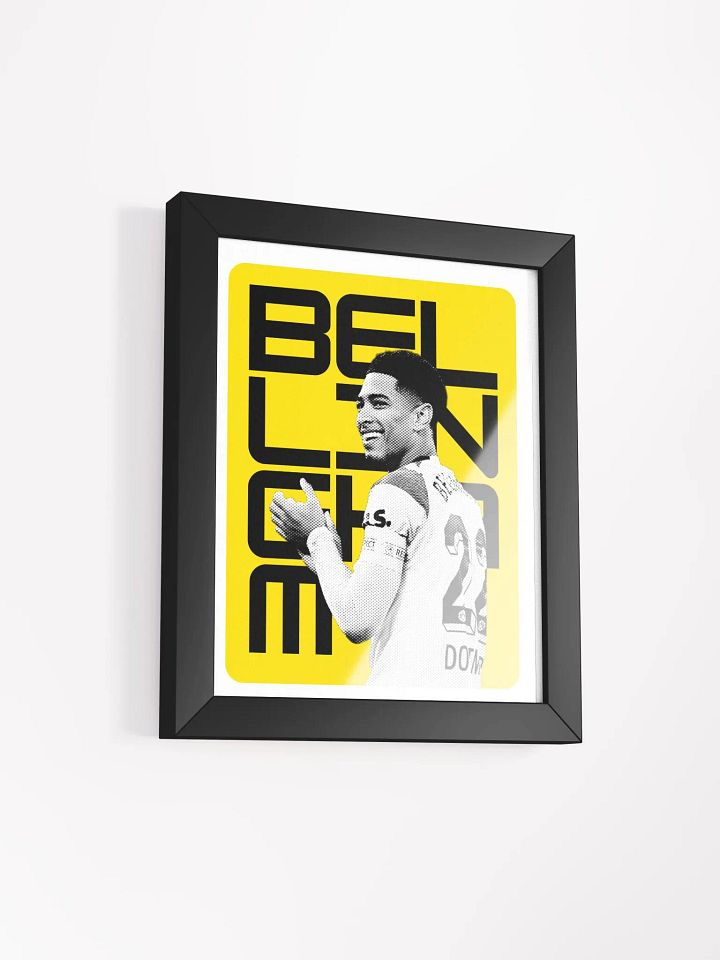 Jude Bellingham BW Borussia Dortmund Name Art Framed Print product image (1)