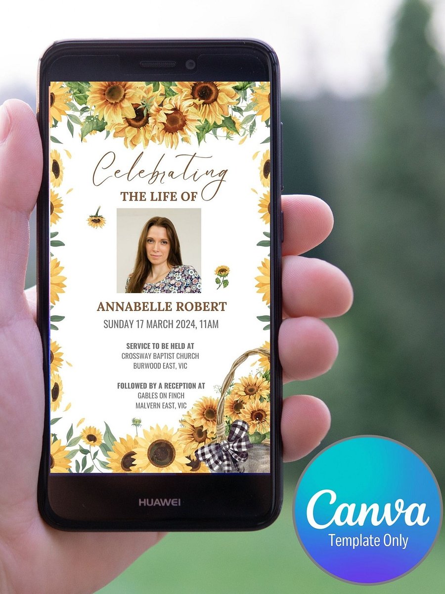Sunflowers Evite Canva Template product image (1)