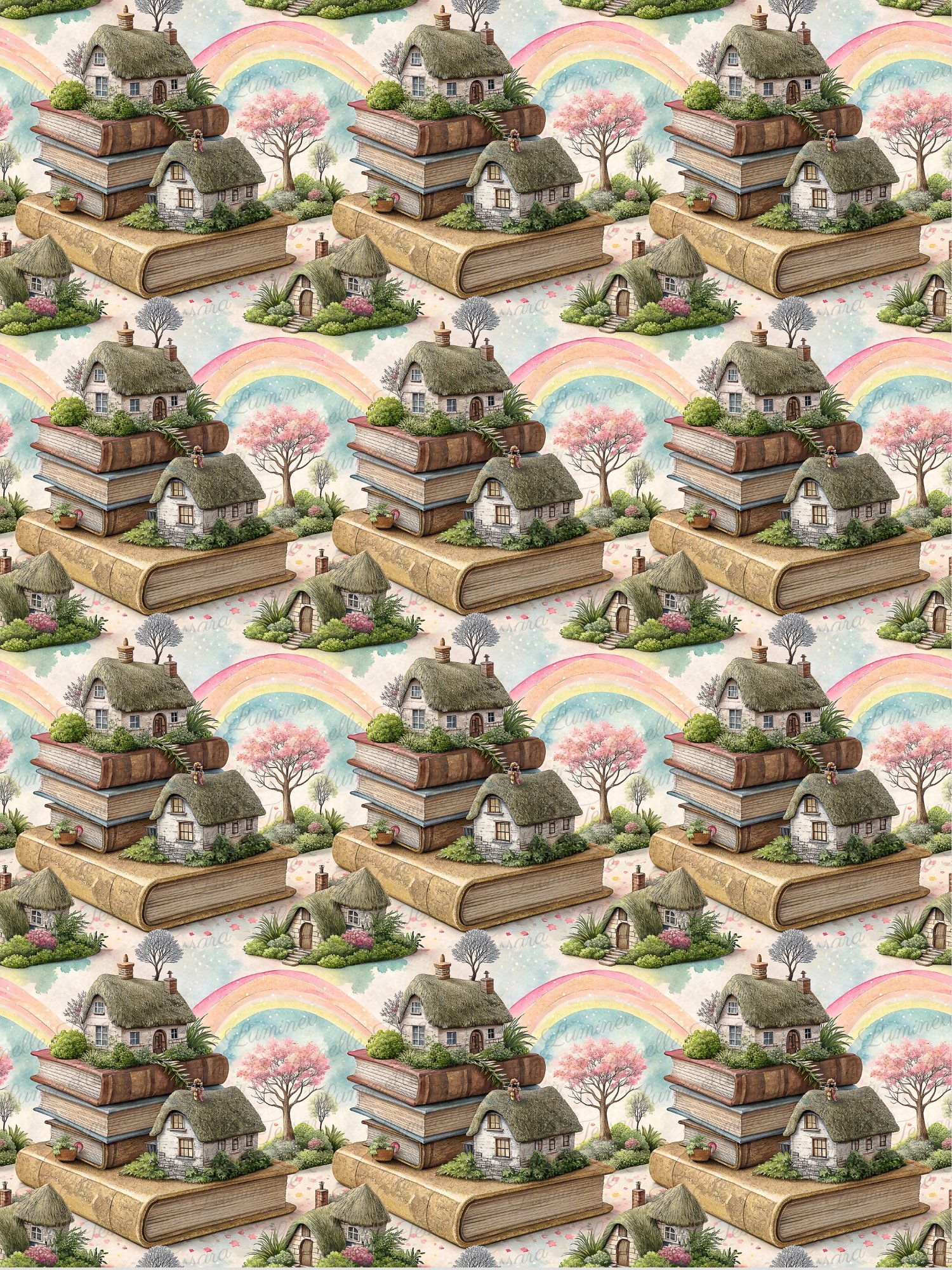 Whimsical Book Stacks 1 – Seamless Digital Paper Bundle product image (5)