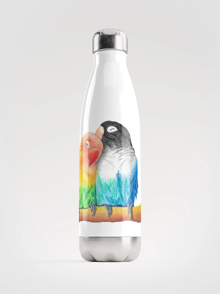 Lovebirds Drawing Water Bottle product image (1)