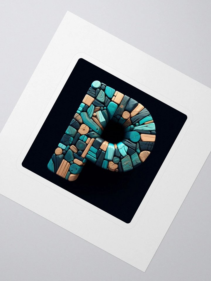 P Mosaic Kiss Cut Stickers | Ai Design initial P product image (2)