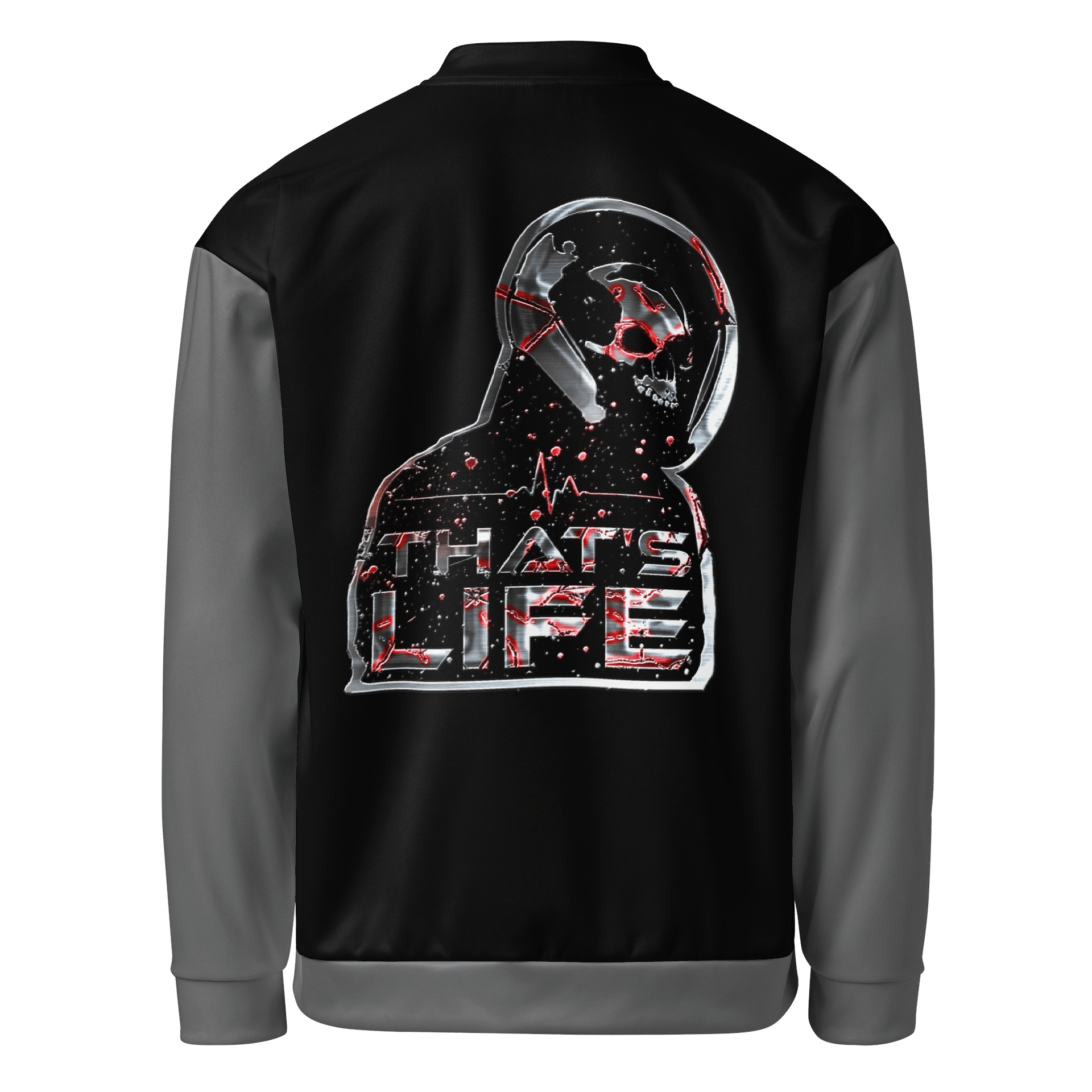 That's Life Grey Sleeves Bomber Jacket product image (2)