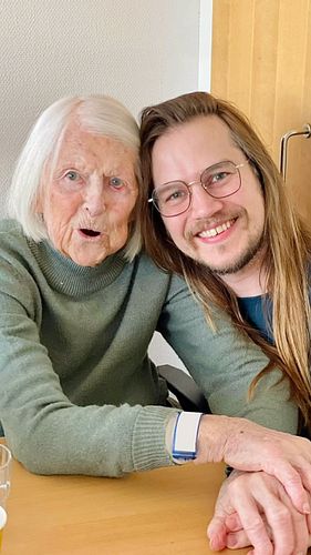 At ninety-seven, she grins ear to ear,
“No hip? No fear—I’ll shift into gear!”
I’m thirty-six now,
Still asking her how
She o...