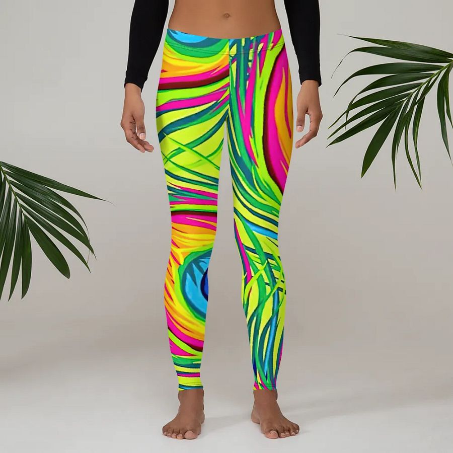Peacock Feathers Fantasy Leggings product image (3)
