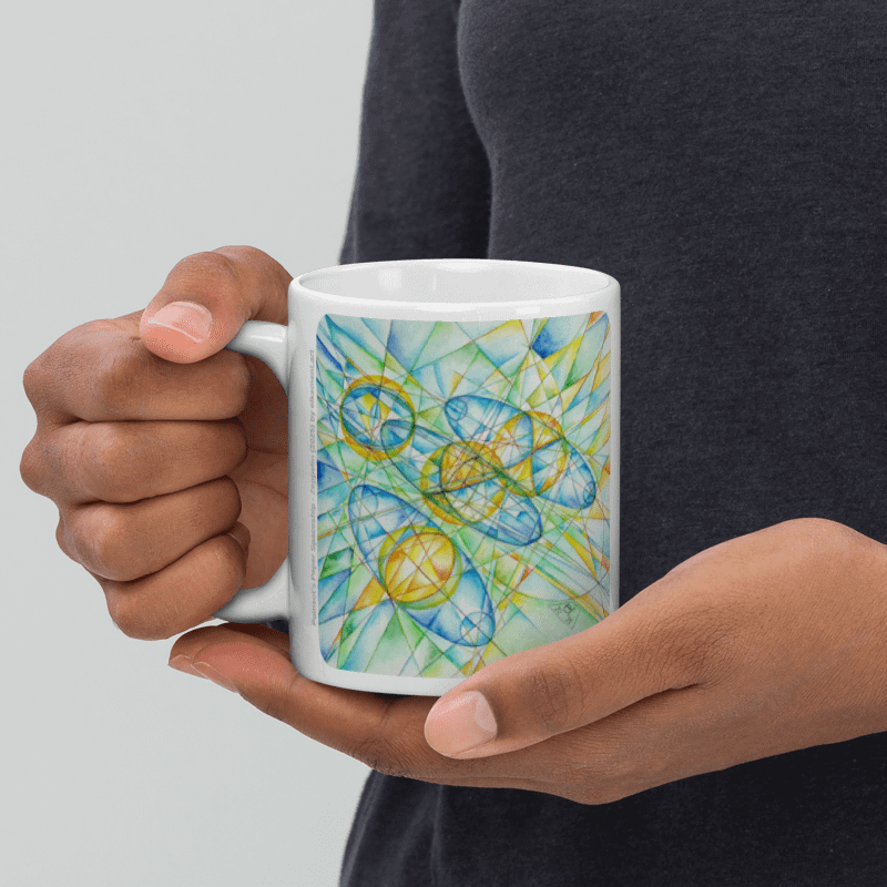 Poinsot's Paper Spaceship 2+3 - Gyroscope Physics Geometric Drawings Mug product image (4)