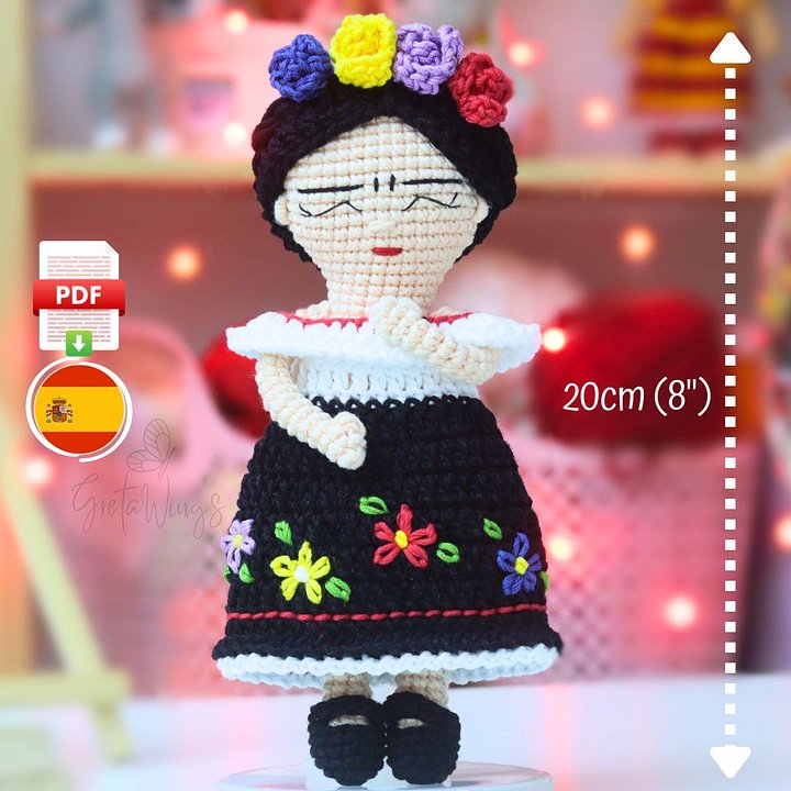 Patrón PDF Amigurumi Cuqui Frida: Diseño Exclusivo para Tejer tu Frida Ideal (Descarga Digital) product image (1)