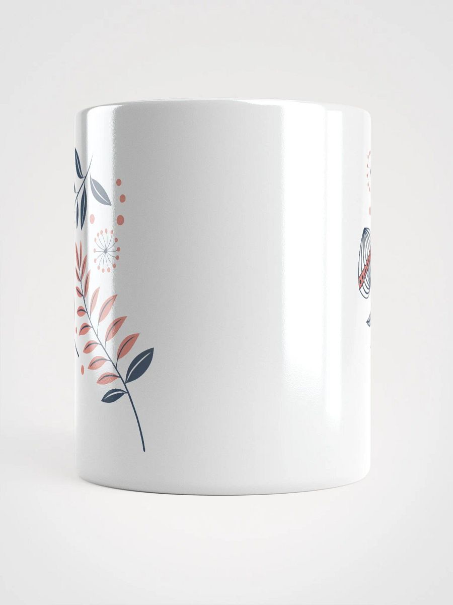Elegant Floral Pattern Ceramic Mug, (11oz, 15oz, 20oz) - Navy Blue and Coral Design product image (13)
