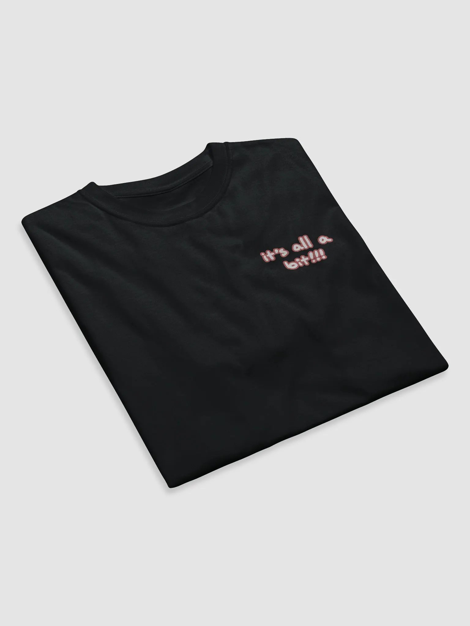 “It’s all a bit!!!” (sm. lined design, #CB5F5F) unisex eco tee product image (7)
