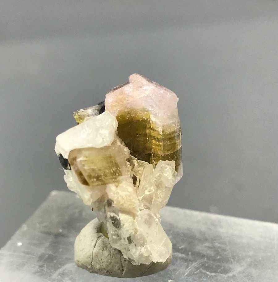 BI-COLOR PINK TOP TOURMALINE COMBINED WITH FELDSPAR NATURAL SPECIMEN, 4.5 GRAM product image (3)