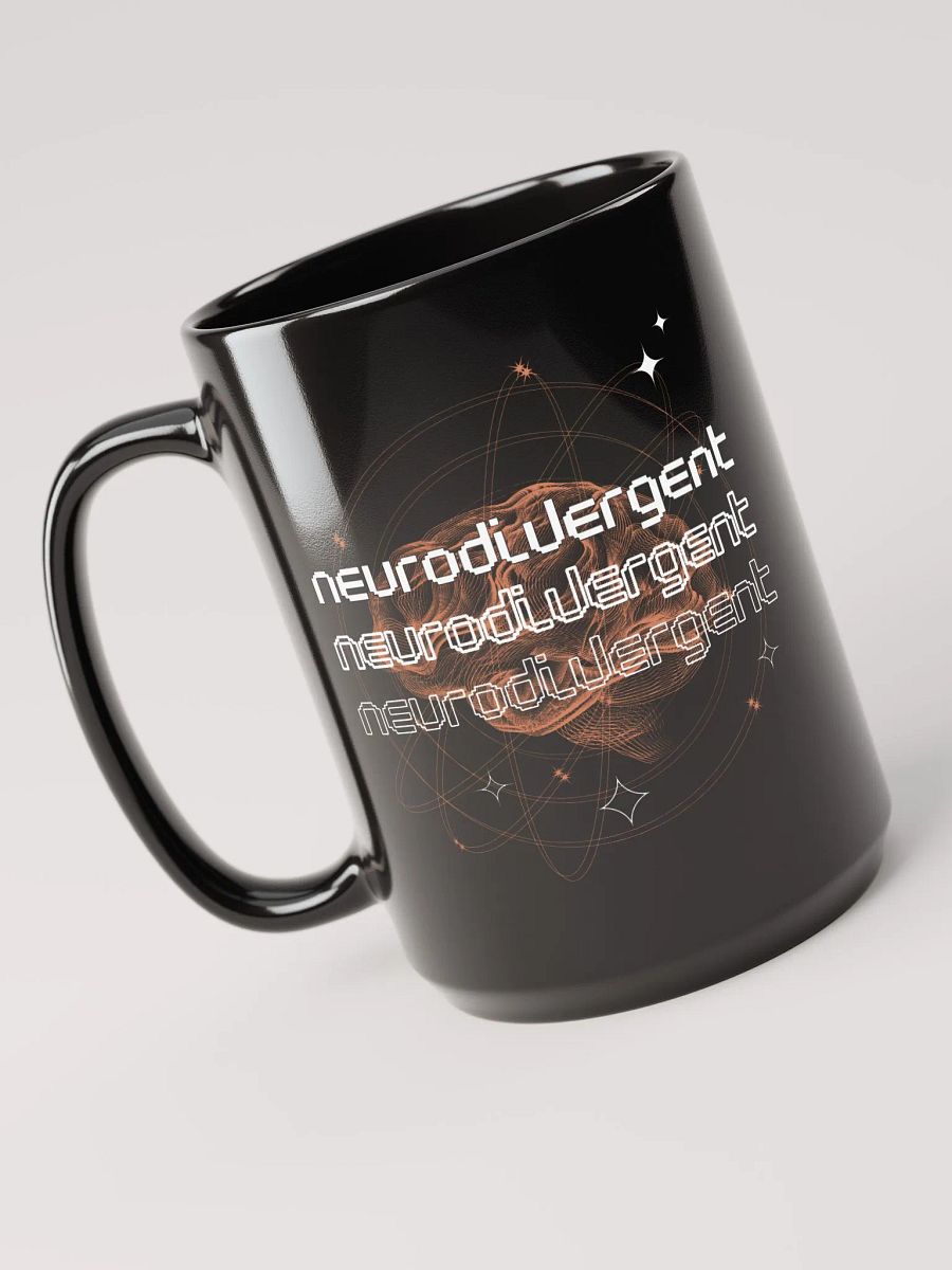 NEURODIVERGENT black glossy mug product image (1)