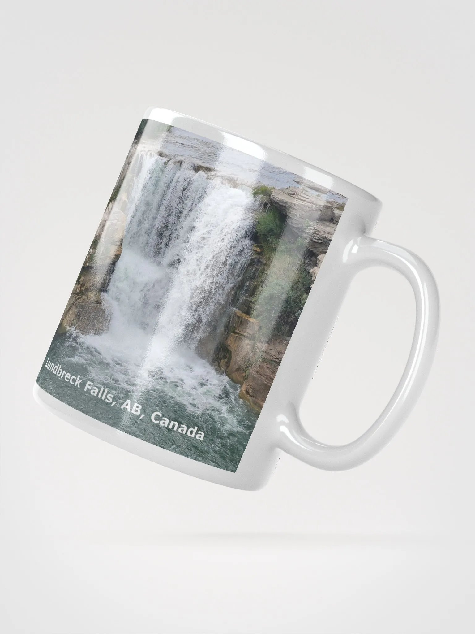 White glossy mug - Lundbreck Falls product image (3)