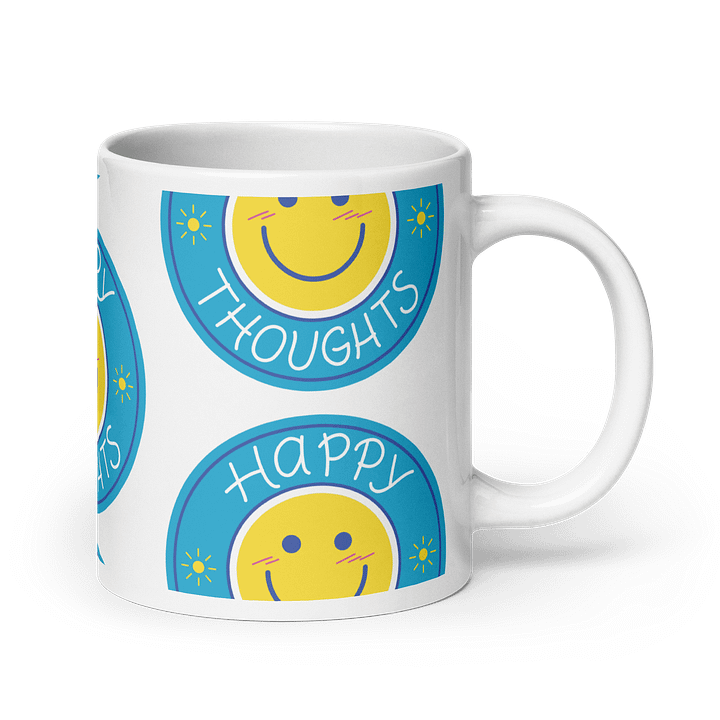 Happy Thoughts White Glossy Mug product image (3)