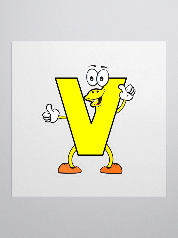 V Letter Cartoon Character Sticker product image (1)