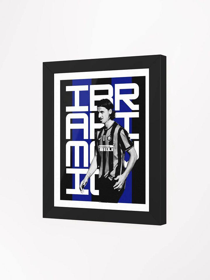 Zlatan Ibrahimovic BW Inter Milan Name Art Framed Print product image (1)