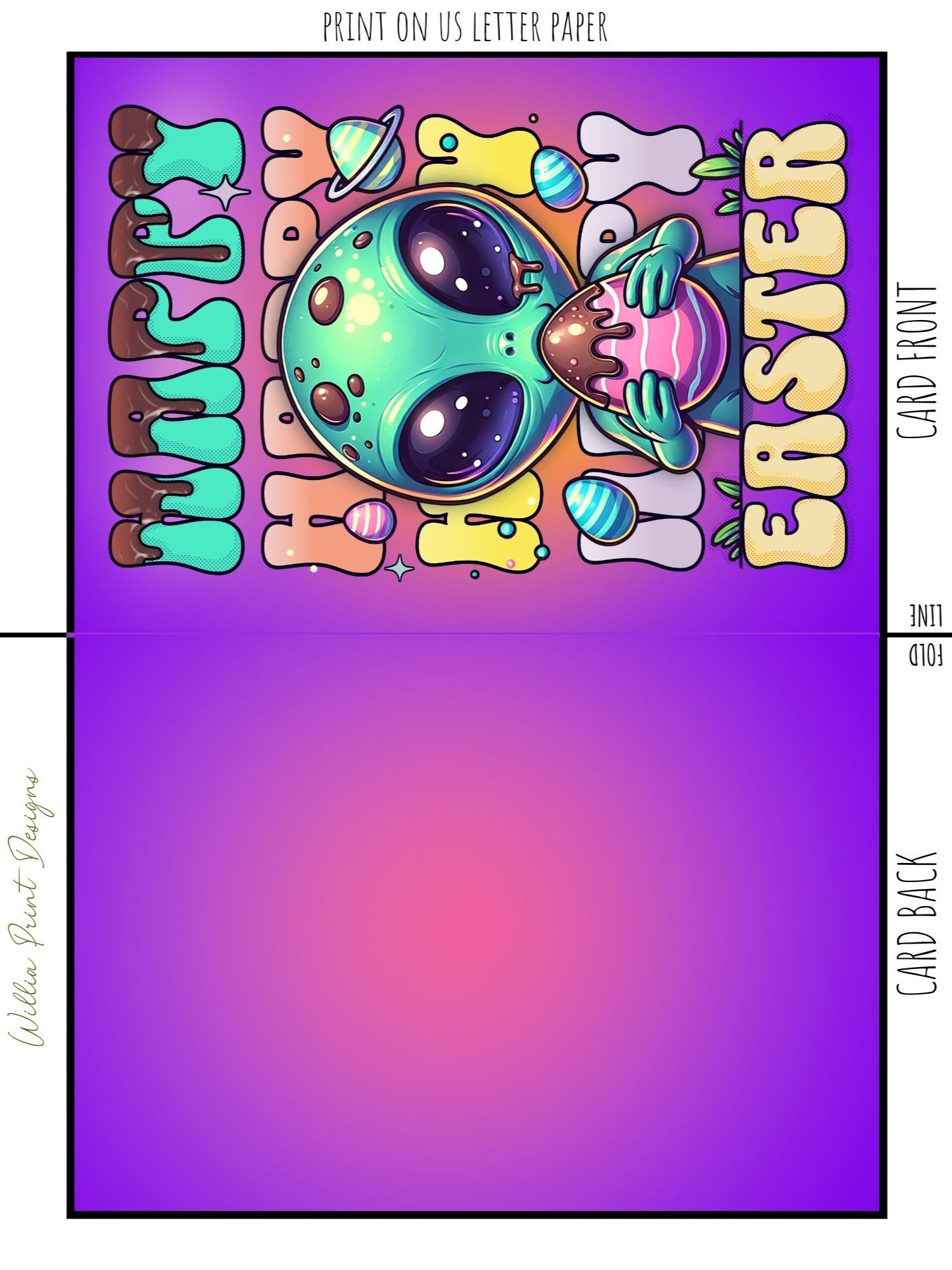 Happy Alien Extraterrestrial Easter Holiday Card product image (4)