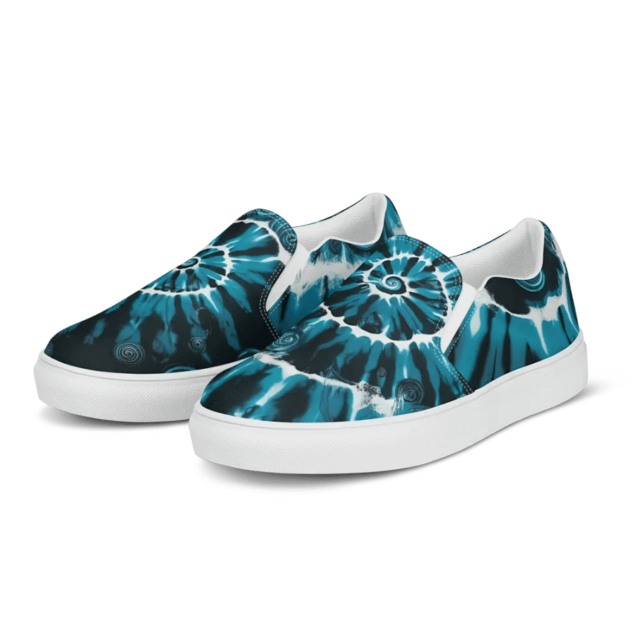 Ocean Tie and Dye Spirals Women's Canvas Slip-Ons product image (5)