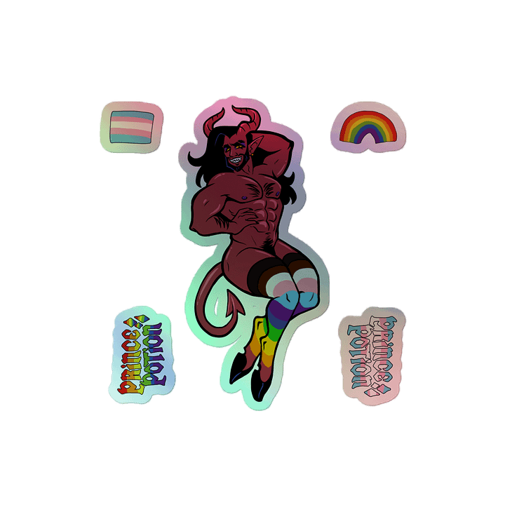 PriDEMONth Pride Month Demon HOLO Sticker Sheet | 3x3, 4x4, 5.5x5.5 product image (2)