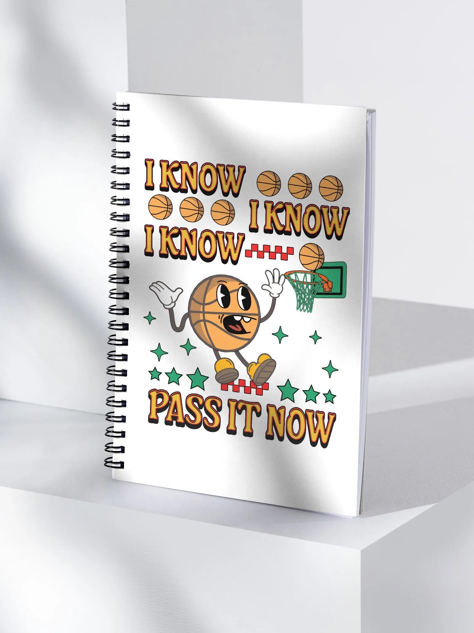 I Know I Know I Know Pass It Now Basketball Hoops and Dreams Spiral Notebook product image (1)
