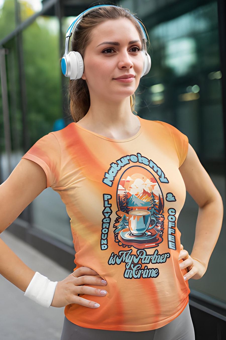 Nature is my Playground and Coffee is My Partner in Crime All Over Print T-shirt product image (1)
