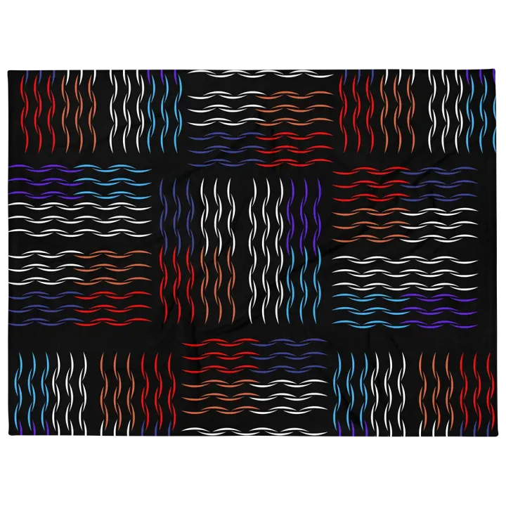 Colorful Squiggley Lines Artistic Design Throw Blanket product image (1)