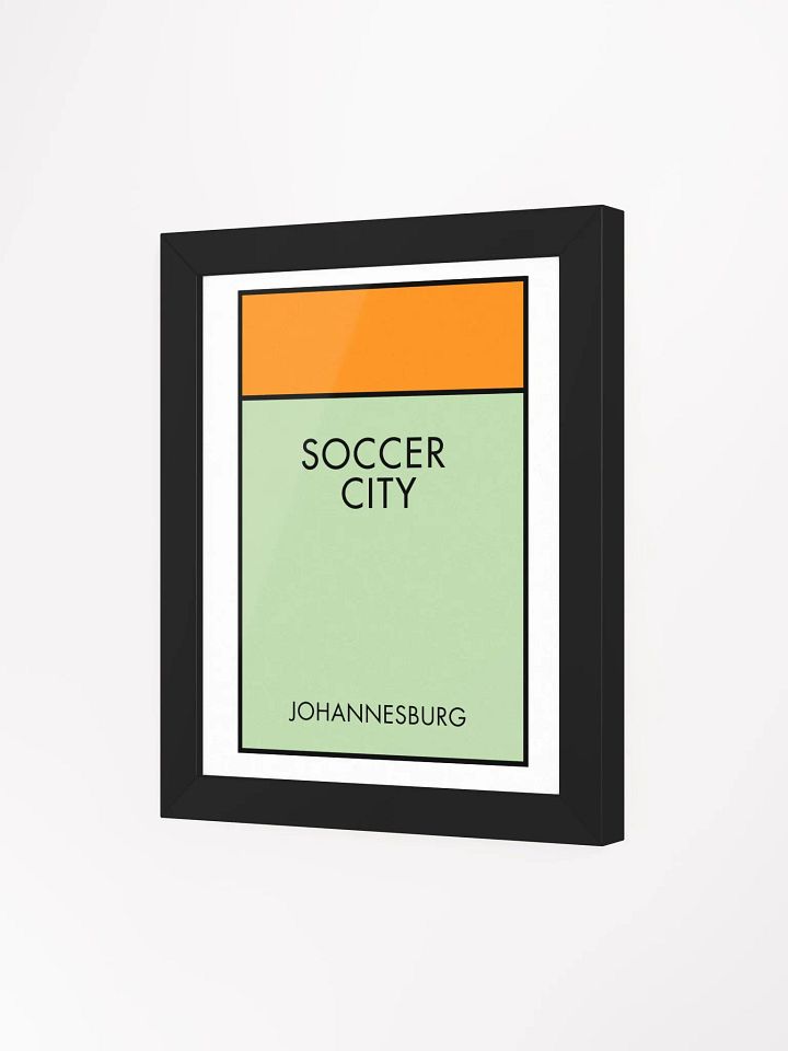 Soccer City Johannesburg Monopoly Title Art Framed Print product image (1)