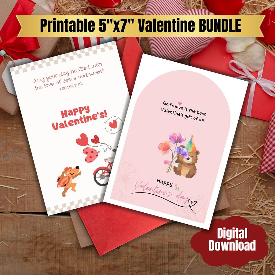 Printable classroom valentine | Christian valentine, Valentine card for kids bundle with bible word search game to download and print now product image (10)