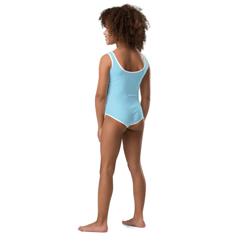 Good Swimmer Fuxia on Light Blue Kids Swimsuit product image (4)