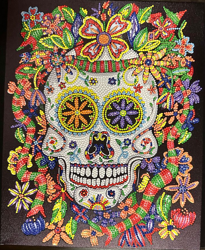 Light-Up Diamond Art Canvas Day of the Dead Sugar Skull - Dia De Los Muertos Calaveras product image (1)