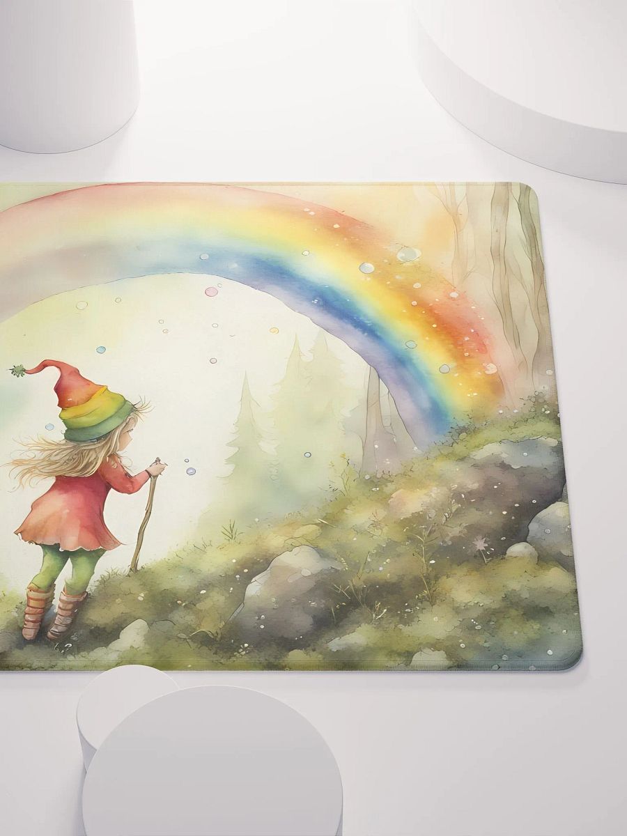 Little Elf Talking to the Rainbow, Gaming Mouse Pad, 2 Sizes product image (5)