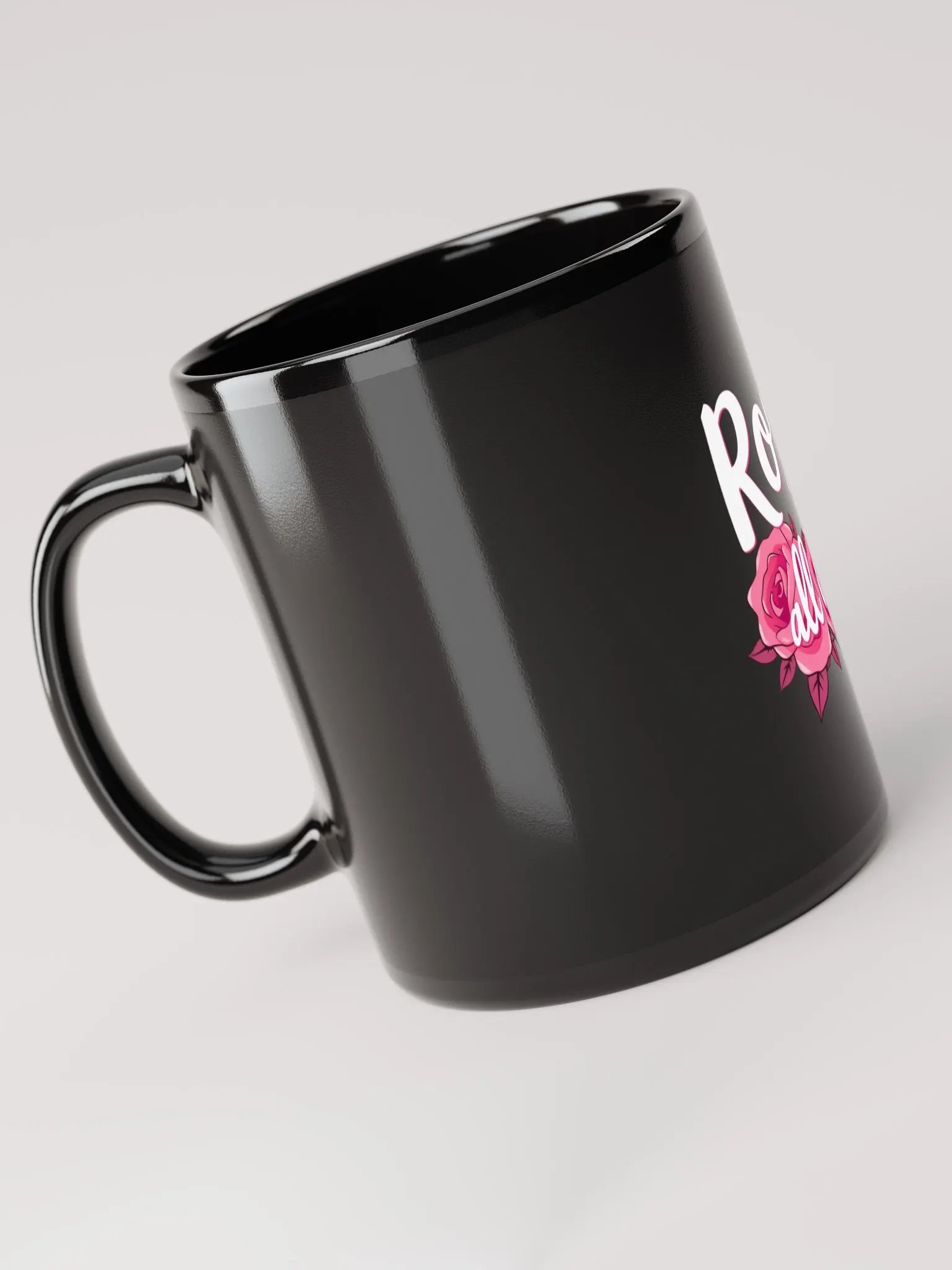 Rose All Day Black Glossy Mug product image (6)