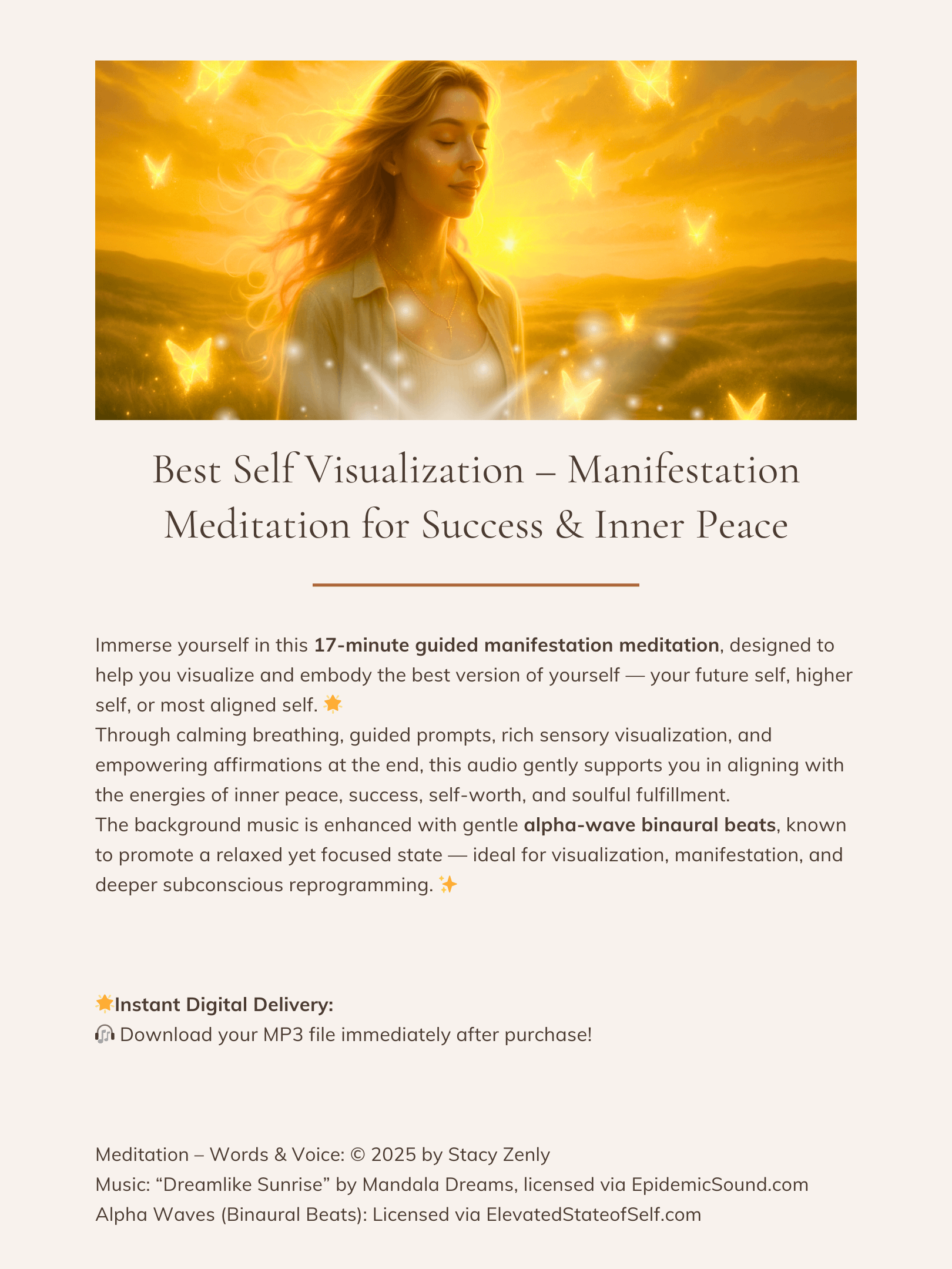 Best Self Visualization - Manifestation Meditation for Success & Inner Peace | MP3 Audio Download product image (2)