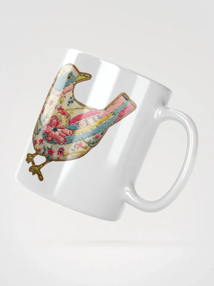 Floral Bird Embroidered Patch Mug product image (5)
